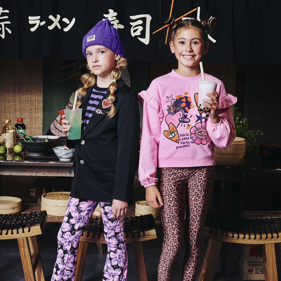 Z8 kids legging Sayna met panterprint bruin