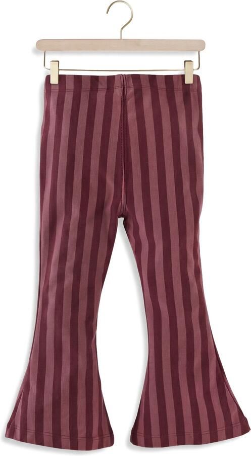 Z8 mini gestreepte flared broek roze bordeaux Meisjes Katoen Streep - Foto 2