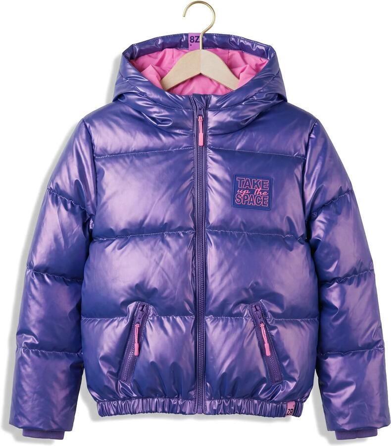 Z8 kids gewatteerde winterjas Gwenne metallic paars