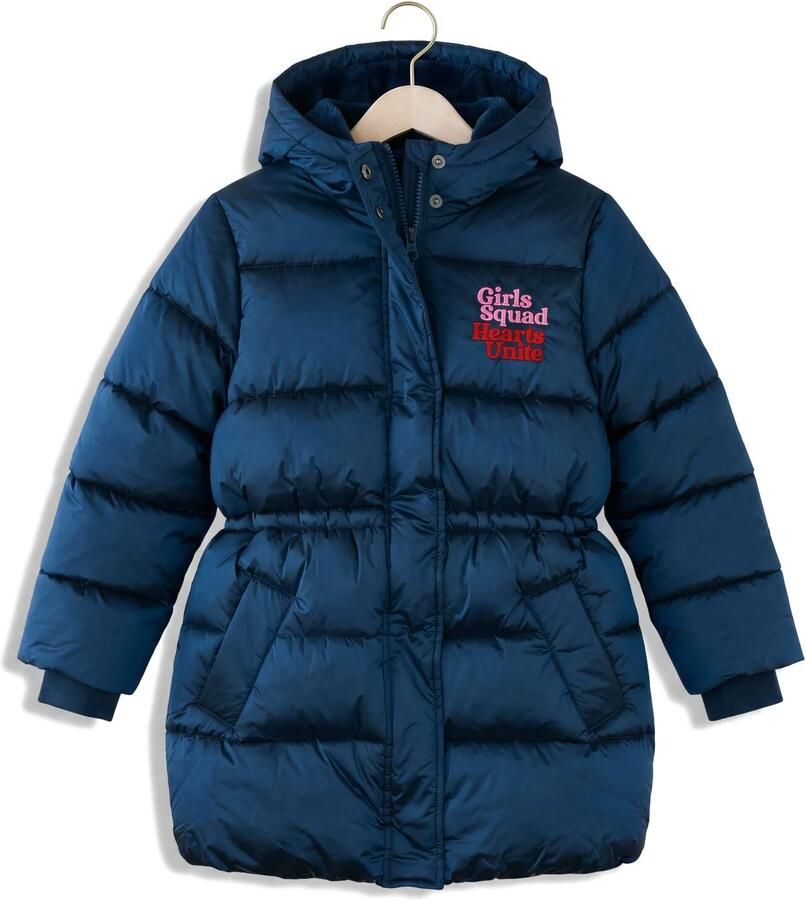 Z8 kids gewatteerde winterjas Honour metallic blauw Meisjes Nylon Capuchon