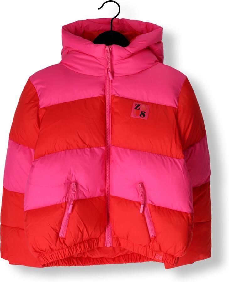 Z8 kids gewatteerde winterjas Jayda roze oranje - Foto 4