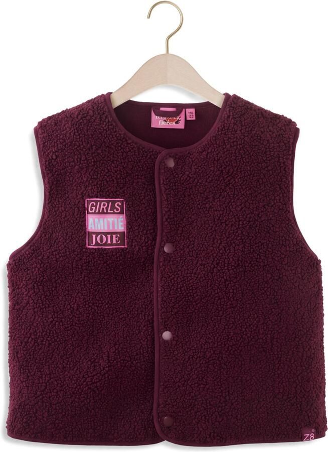 Z8 kids teddy gilet Lilou donkerrood