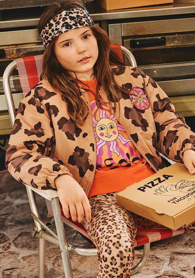 Z8 kids bomberjack Natalia met panterpint bruin donkerbruin zwart - Foto 2