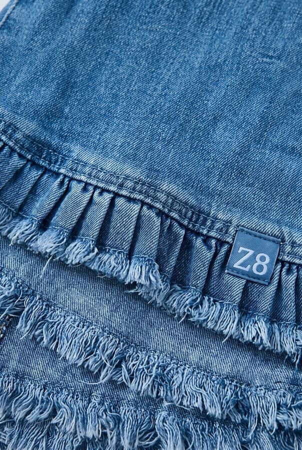 Z8 kids Hiba flared jeans met ruches mediumblauw