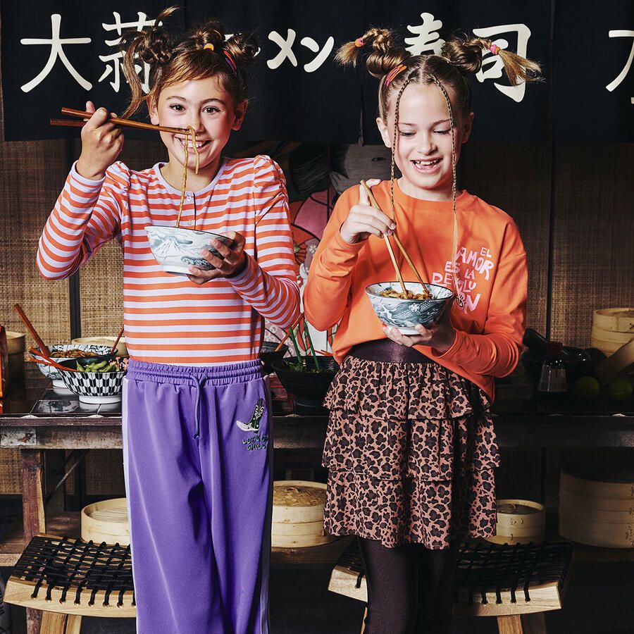 Z8 kids strokenrok Arohi met panterprint bruin