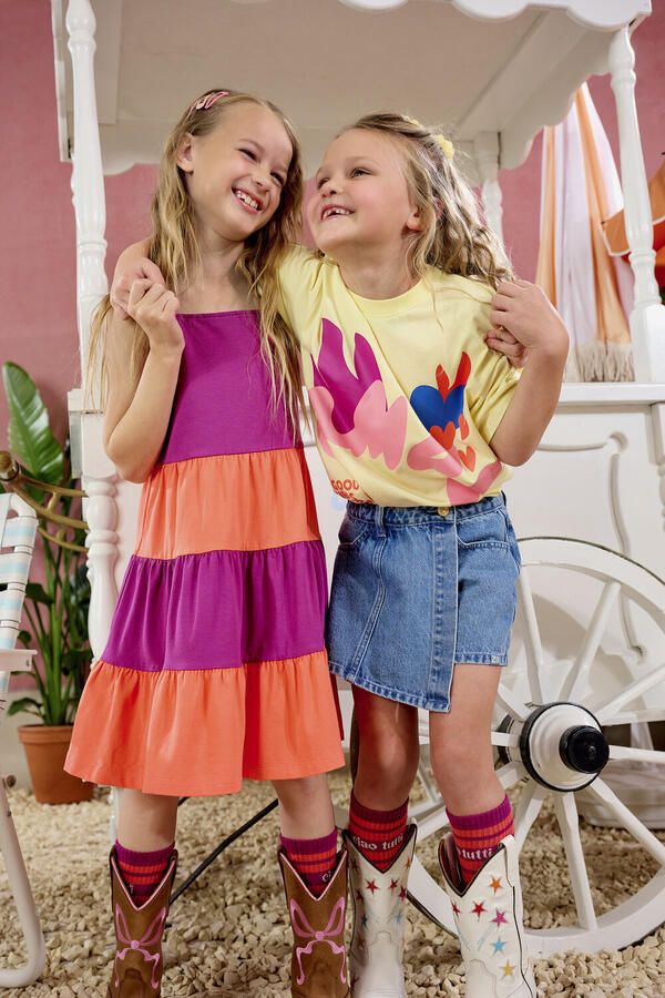 Z8 kids T-shirt Alisha lichtgeel roze paars - Foto 4