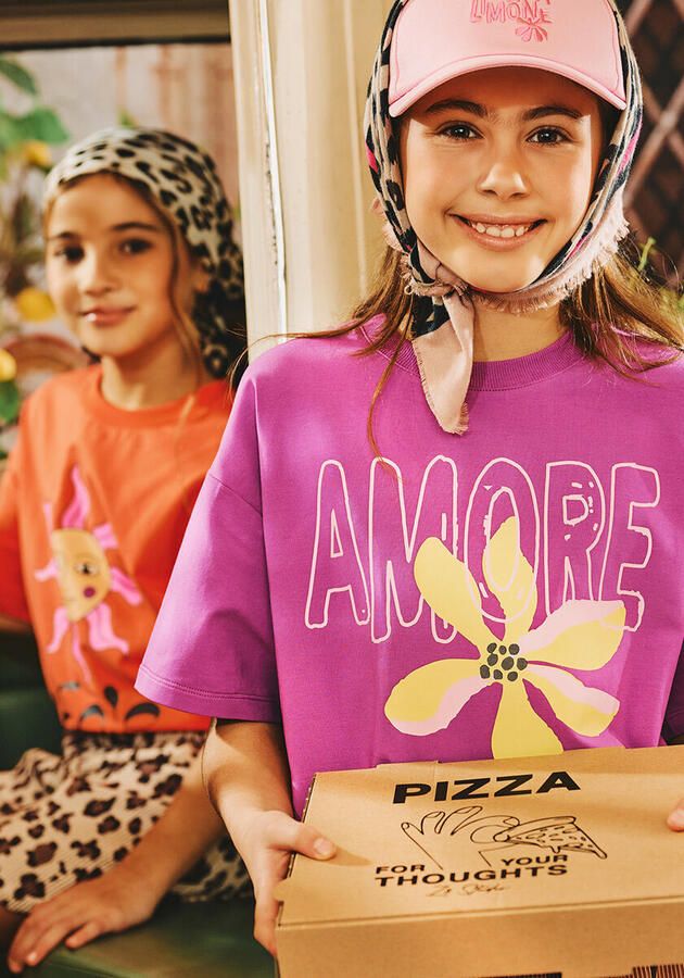 Z8 kids T-shirt Aniela met printopdruk paars geel - Foto 2