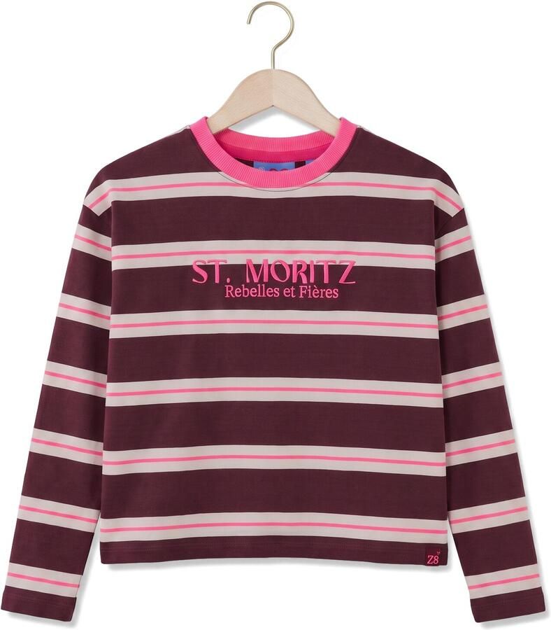 Z8 kids longsleeve Diana donkerrood wit roze