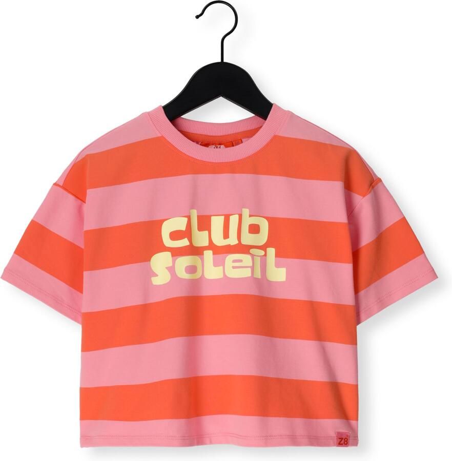 Z8 kids cropped T-shirt Elien oranje lichtroze lichtgeel
