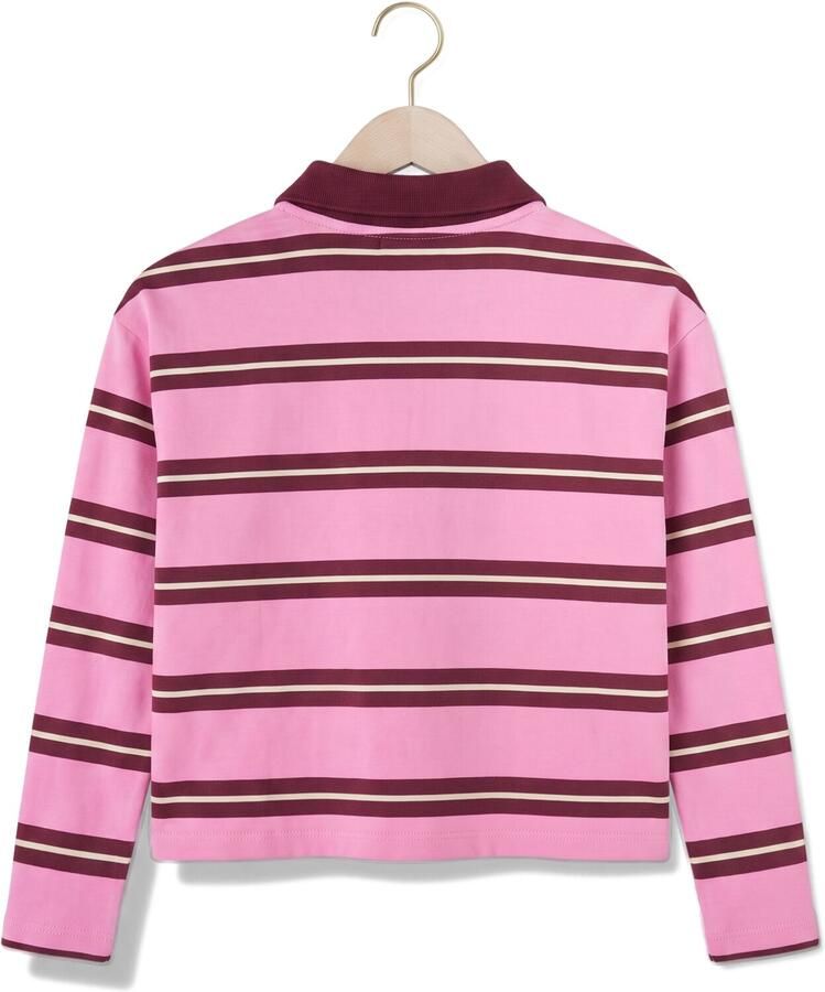 Z8 kids polo Maylin roze donkerrood Meisjes Stretchkatoen Polokraag Streep - Foto 2