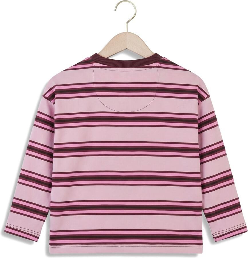 Z8 mini gestreepte longsleeve roze donkerrood Meisjes Katoen Ronde hals - Foto 2