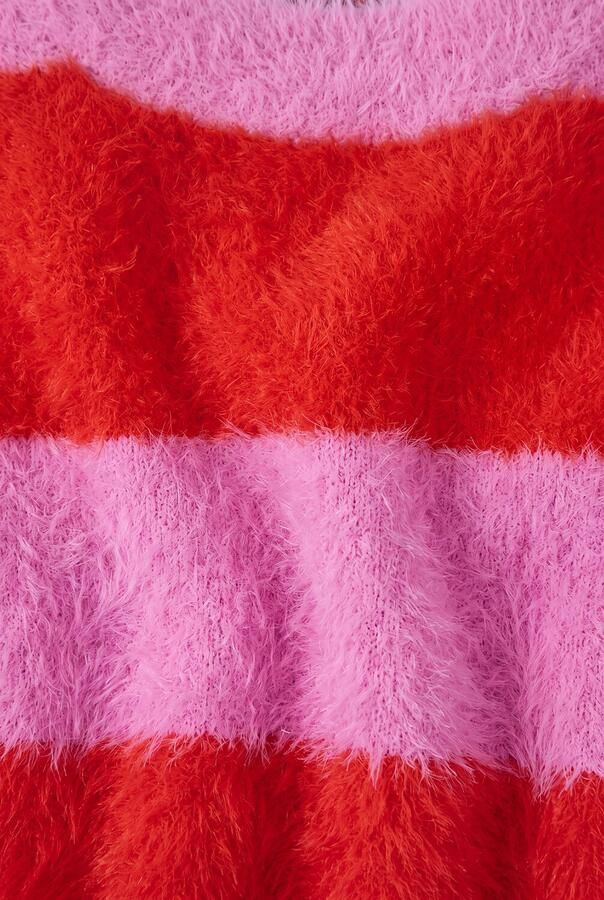 Z8 kids gebreide trui Rubi roze rood Meisjes Polyamide Ronde hals Streep