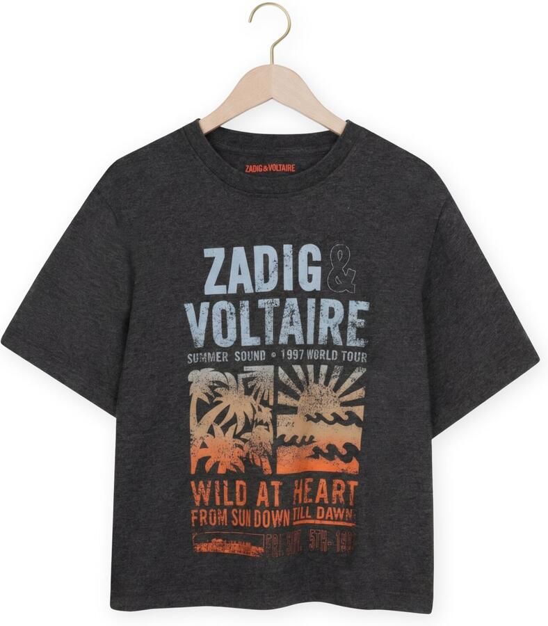 ZADIG & VOLTAIRE Jongens Polo's & T-shirts X60586 Donkergrijs