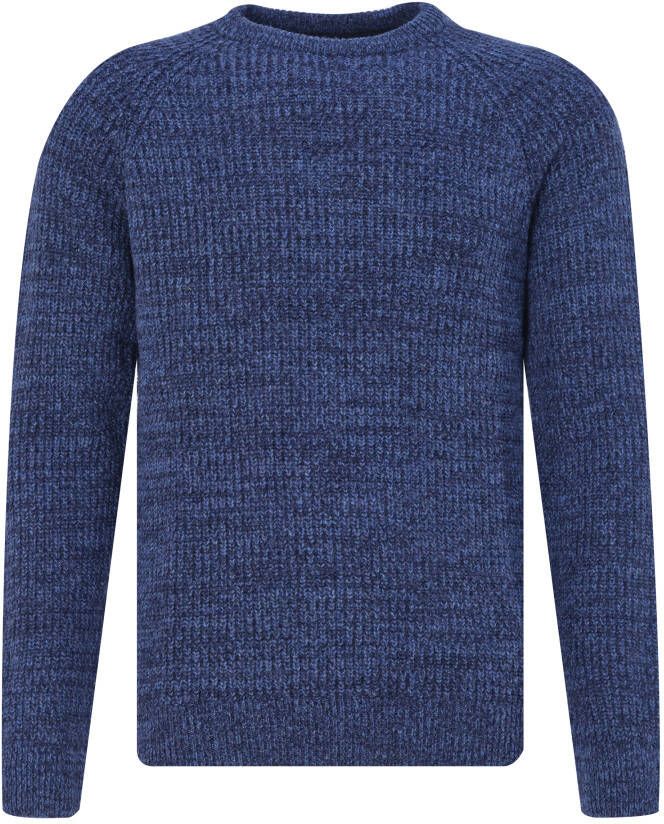Barbour trui ronde hals donkerblauw effen lamswol