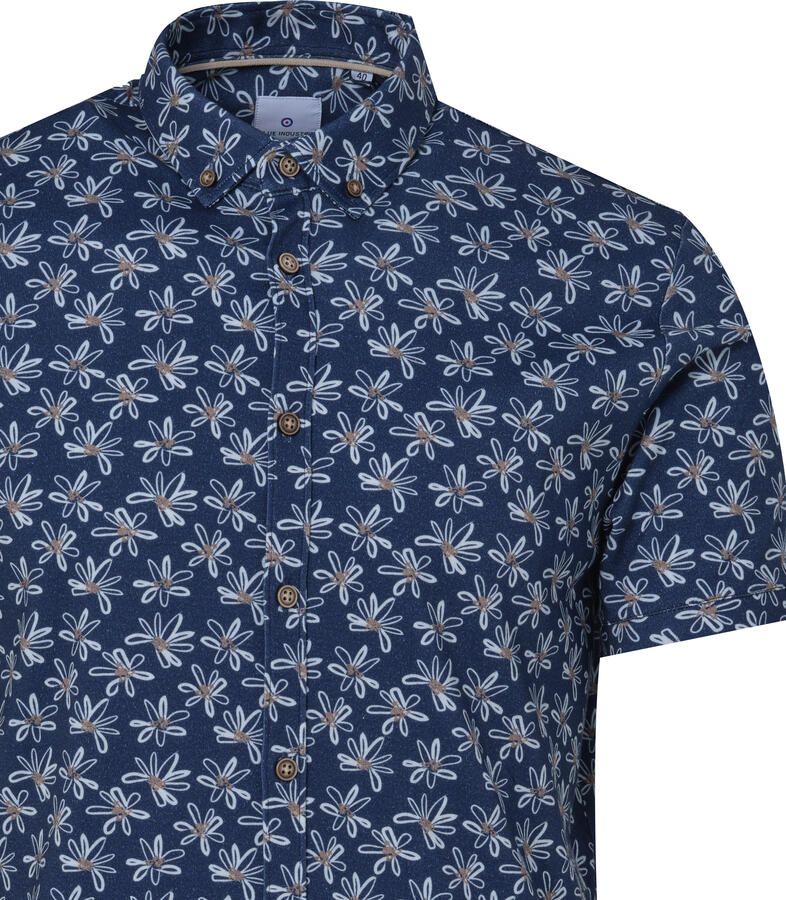 Blue Industry Short Sleeve Overhemd Bloemen Navy Blauw Heren - Foto 2