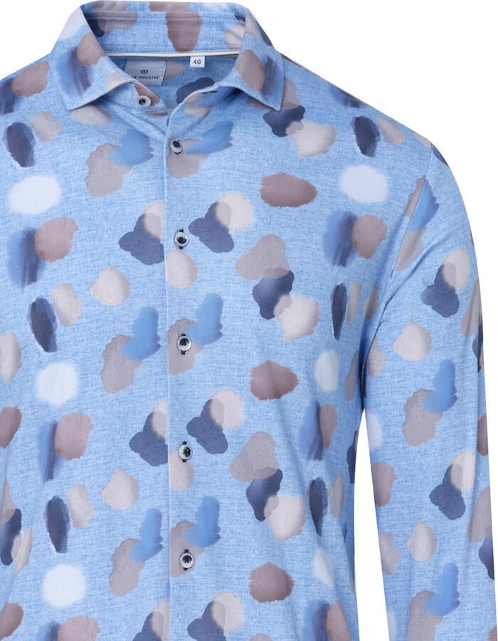 Blue Industry slim fit overhemd met all over print marine - Foto 2