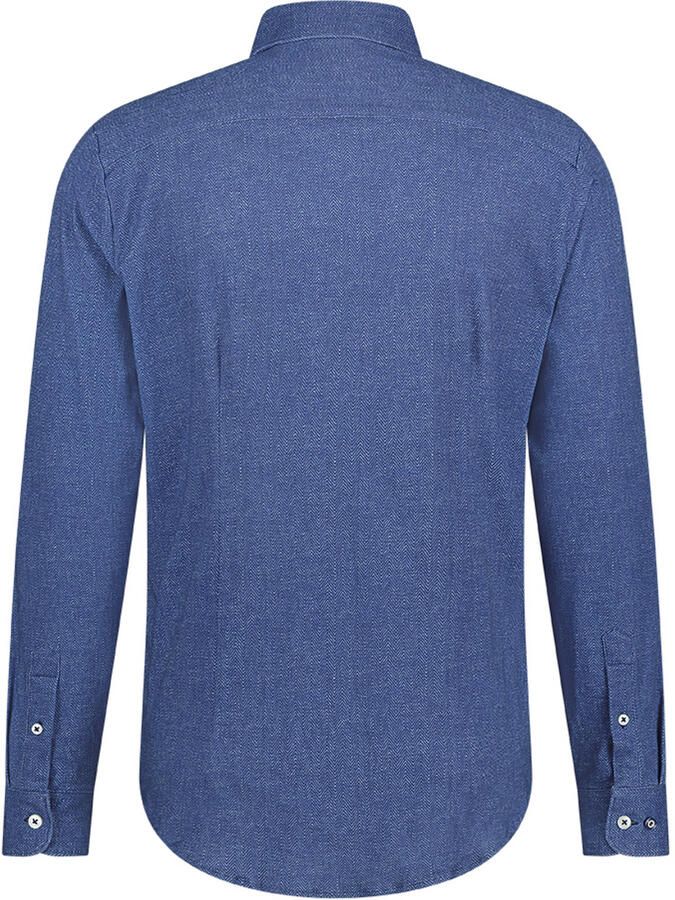 Blue Industry slim fit overhemd met all over print kobalt