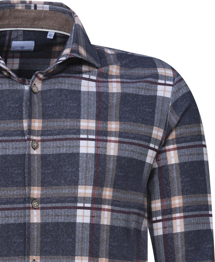 Blue Industry casual overhemd normale fit bruin geruit katoen - Foto 5