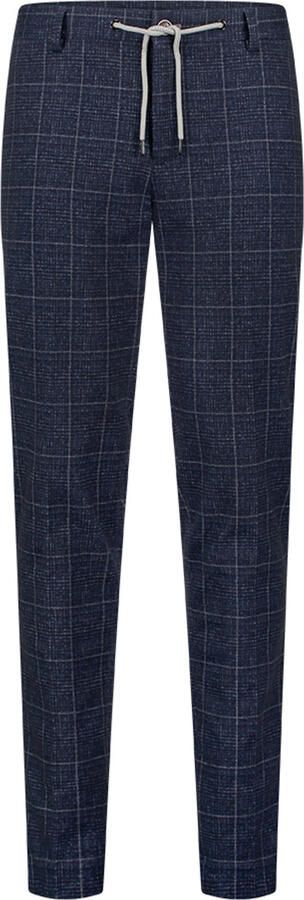 Blue Industry geruite regular fit chino navy