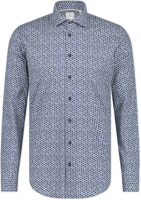 Blue Industry Blauw Geprint Katoenen Overhemd Slim Fit Blue Heren - Foto 4