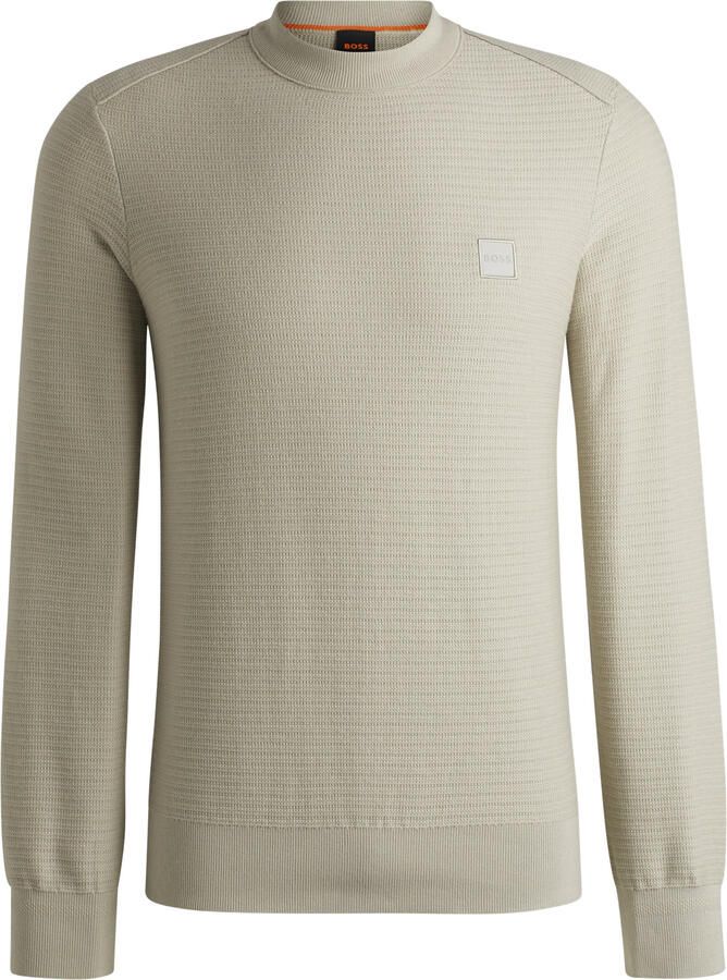 Hugo Boss Luxe Katoen-Kasjmier Crew Neck Sweater Beige Heren - Foto 5