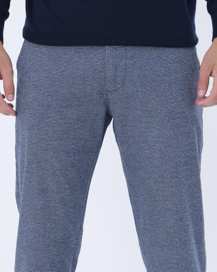 Boss Orange Stijlvolle Donkerblauwe Chino met All-Over Motief Blue Heren