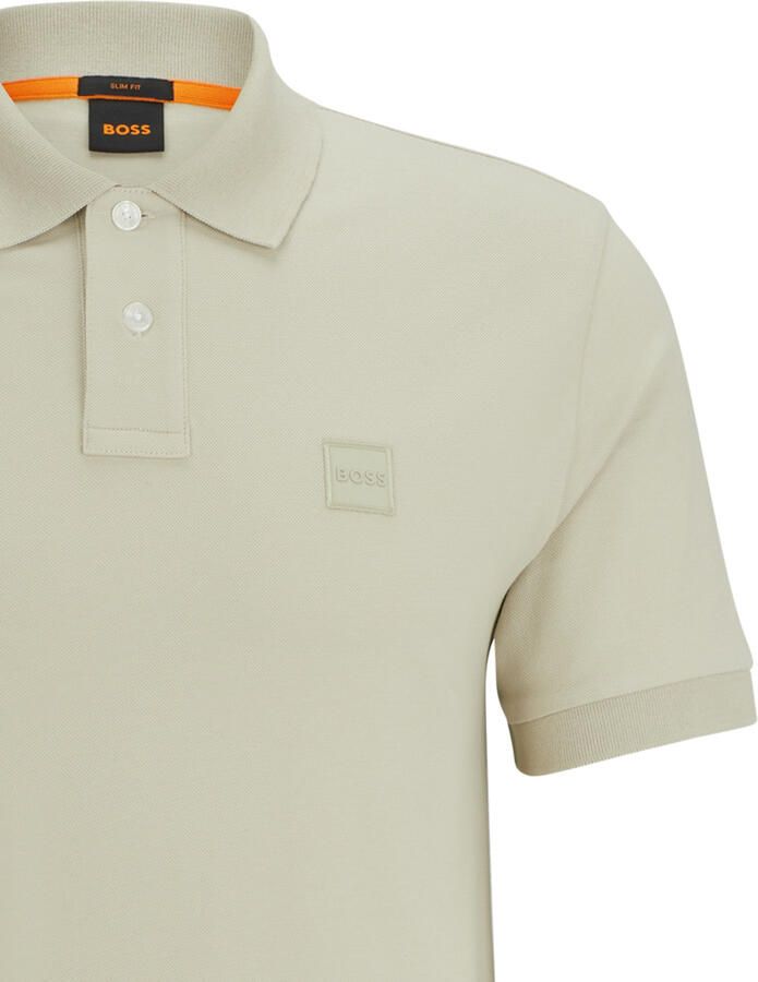 Boss Orange Stijlvolle Beige Polo met Slim Fit en Korte Mouwen Beige Heren - Foto 4