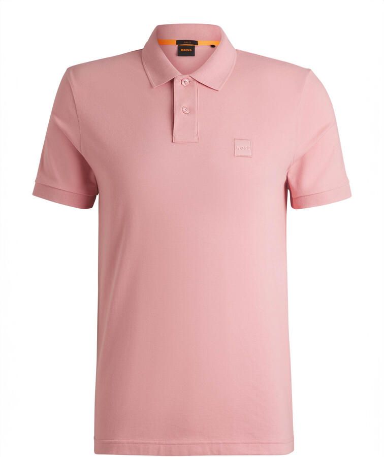 Boss Orange Slim fit poloshirt met labelbadge model 'Passenger' - Foto 2