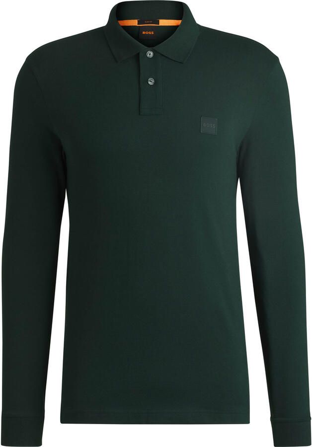 Boss Orange Slim fit poloshirt met labelbadge model 'Passerby' - Foto 2