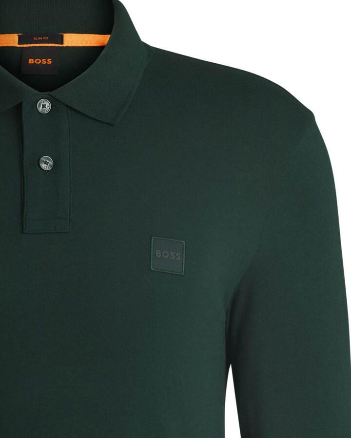 Boss Orange Slim fit poloshirt met labelbadge model 'Passerby'