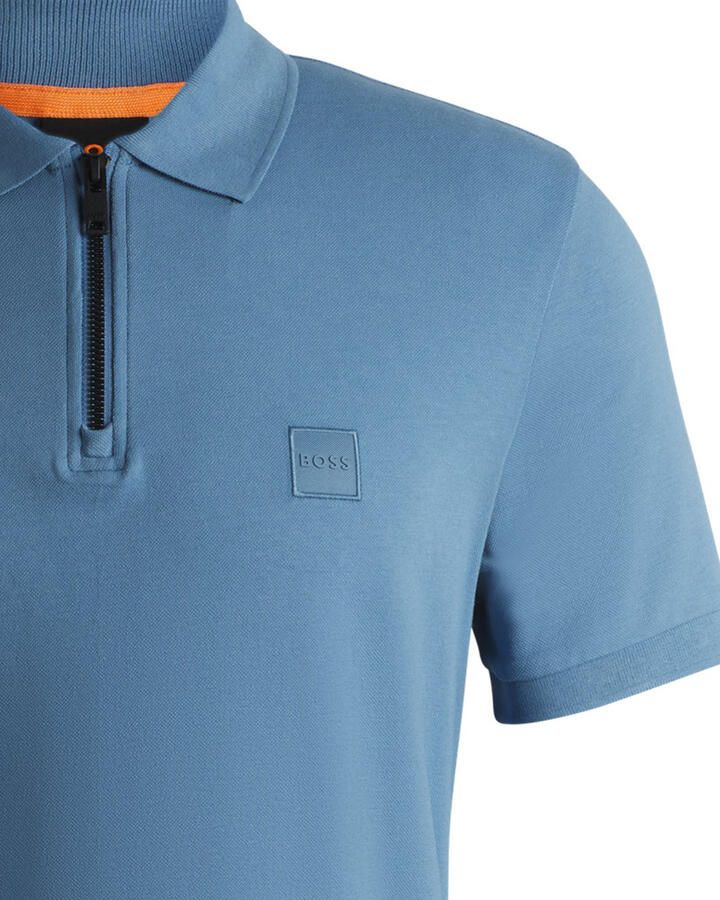 BOSS ORANGE Heren Polo's & T-shirts Passerzip Blauw