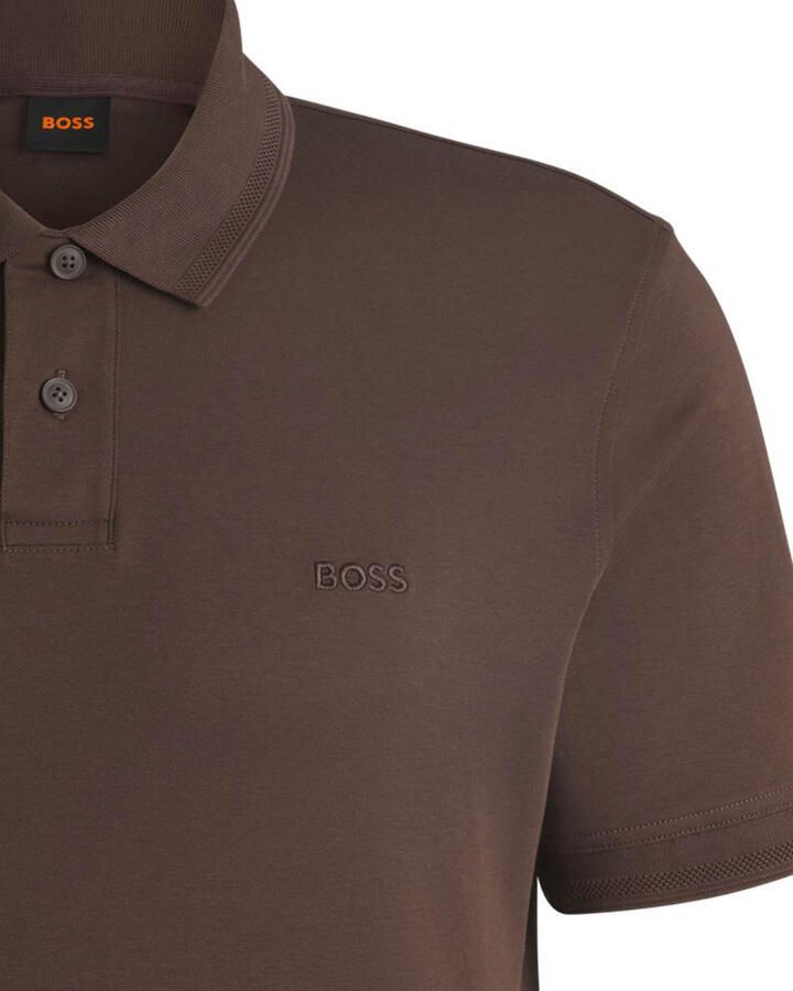 Boss Orange Regular fit poloshirt met labelstitching model 'Interlock'