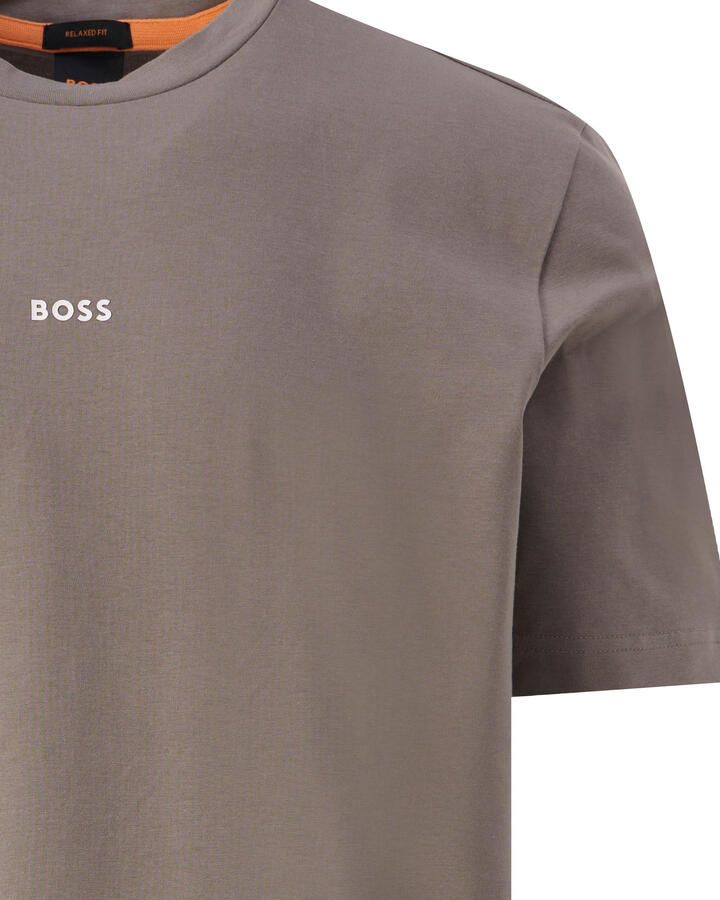 BOSS regular T-shirt TChup met logo taupe