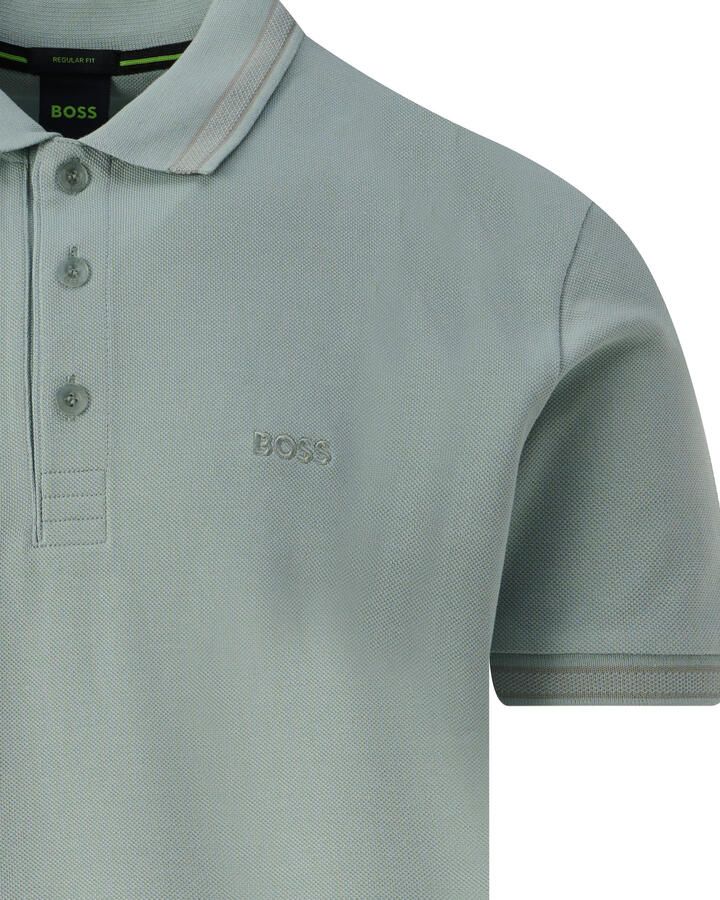 BOSS Green Regular fit poloshirt met labelstitching model 'PADDY'