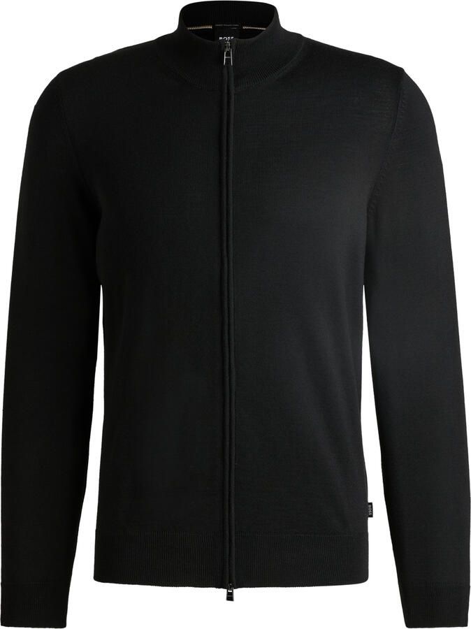 Boss Regular Fit Cardigan made of new wool Zwart Heren - Foto 2