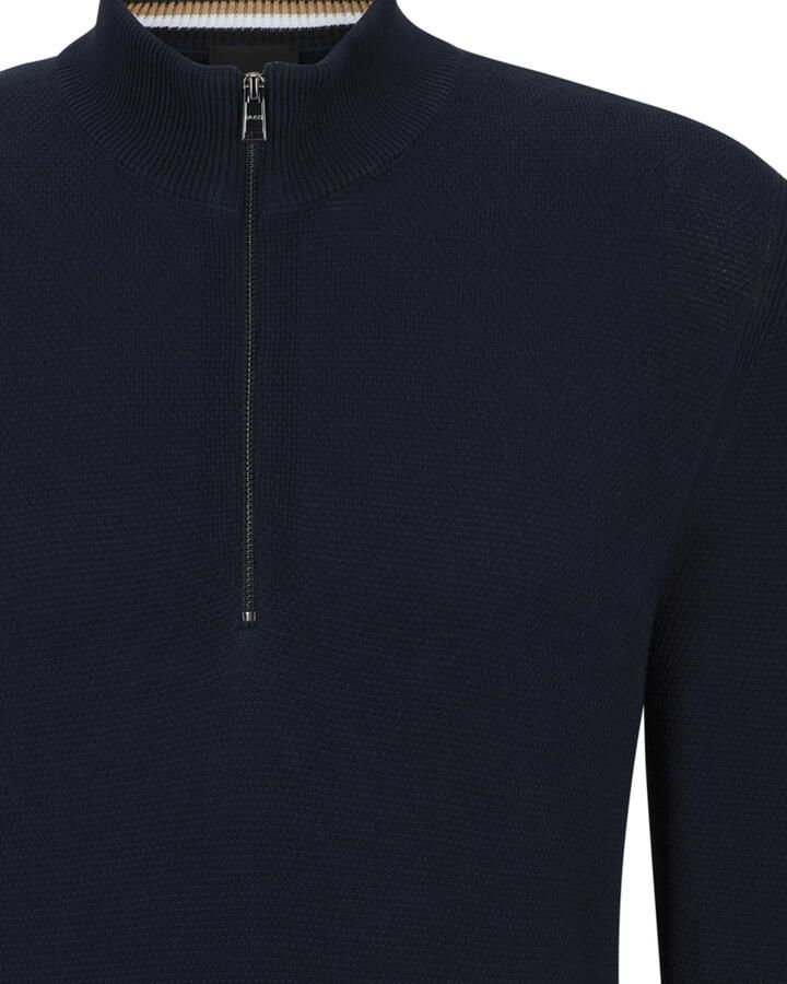 Boss Sweater Ebrando-P Half Zip Trui Navy