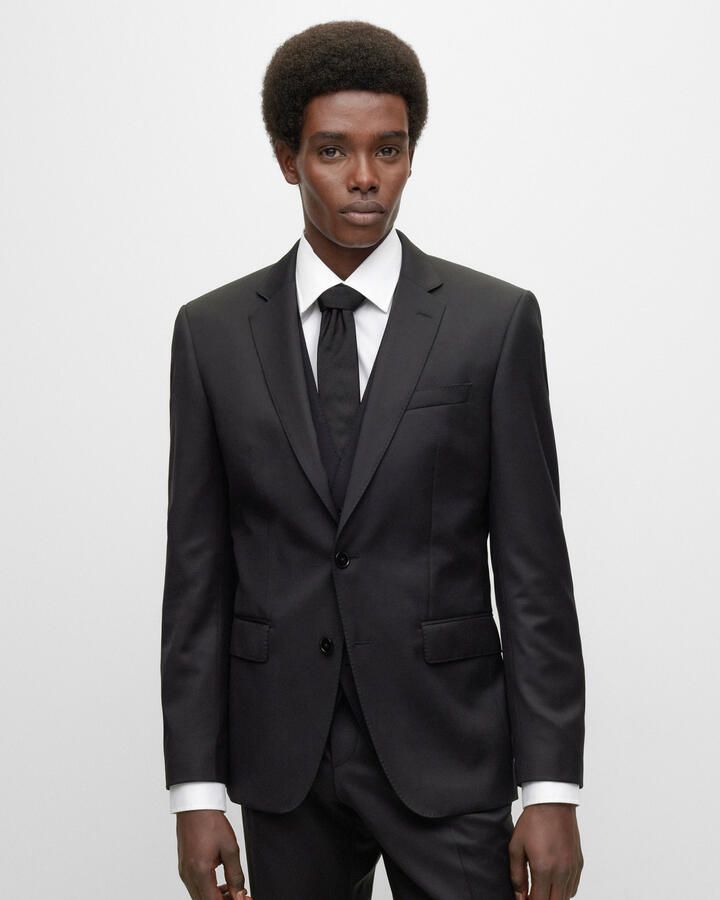 Boss Slim fit 2-knoops colbert met kissing buttons model 'Huge' - Foto 3