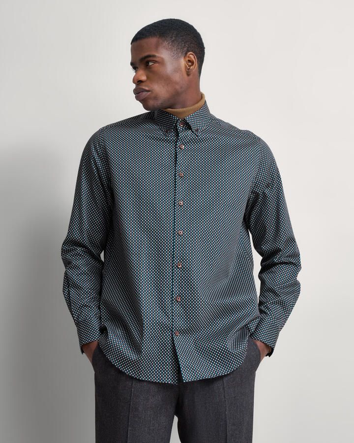 Bugatti Overhemd met lange mouwen met fijne dessinering