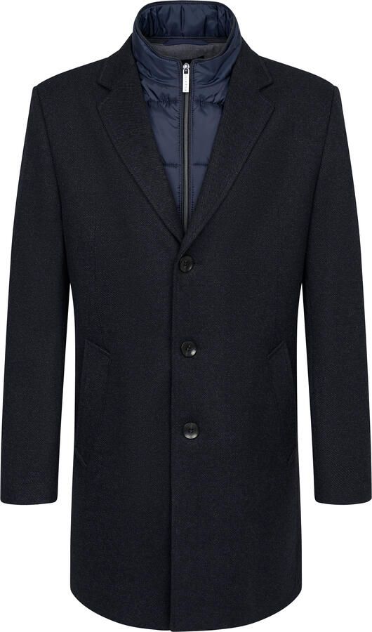 Bugatti Blauwe wollen jas met rits Blue Heren - Foto 4