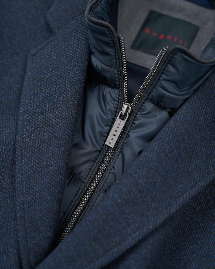 Bugatti Blauwe wollen jas met rits Blue Heren - Foto 3