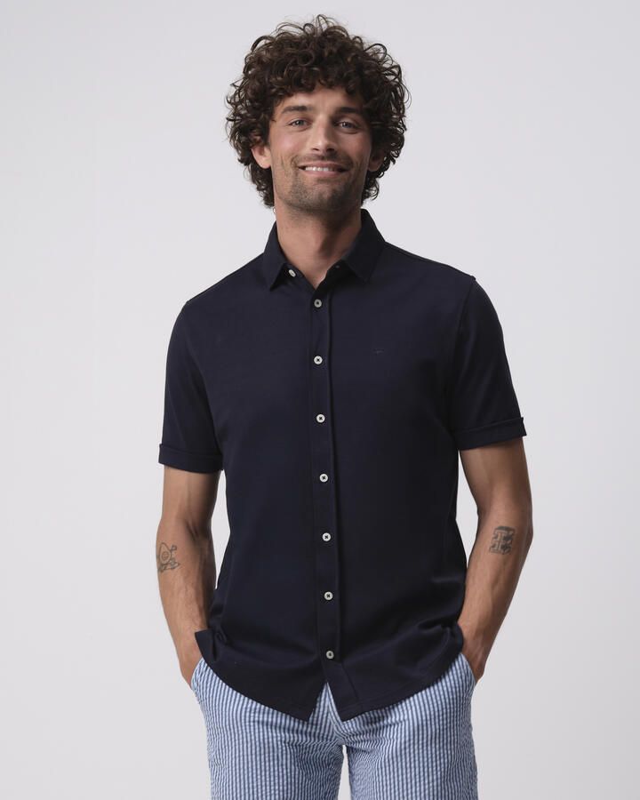 Campbell casual overhemd donkerblauw