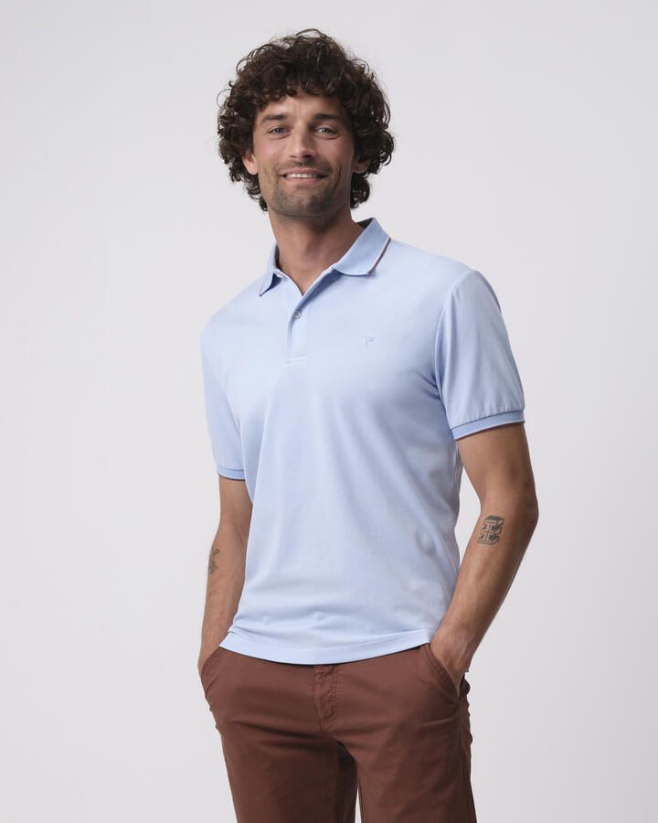 Campbell regular polo lichtblauw