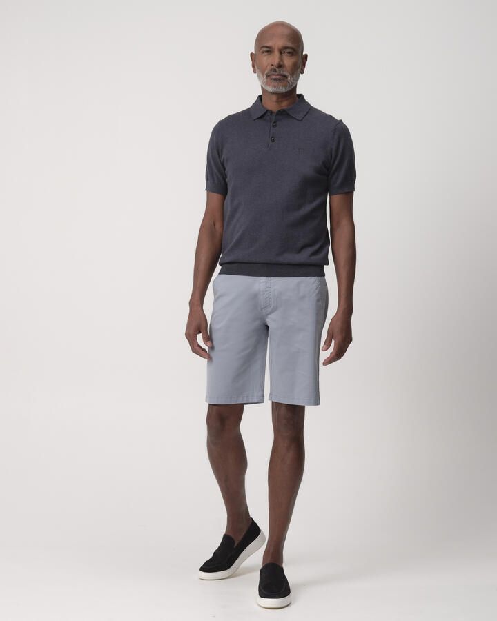 Campbell regular polo fijn gebreid donkerblauw - Foto 3