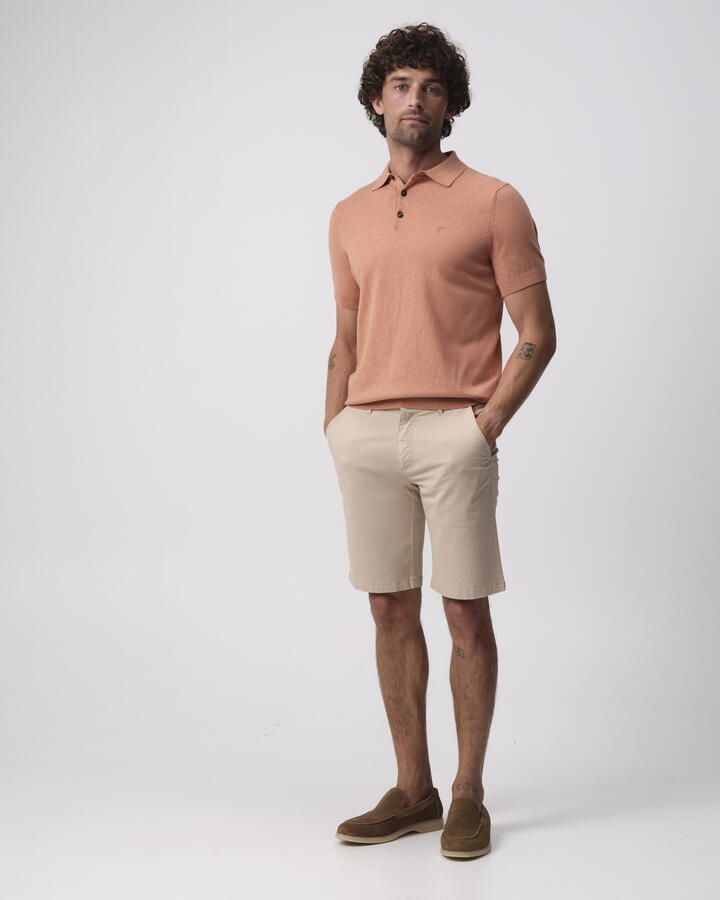 Campbell regular polo fijn gebreid donker terra - Foto 4