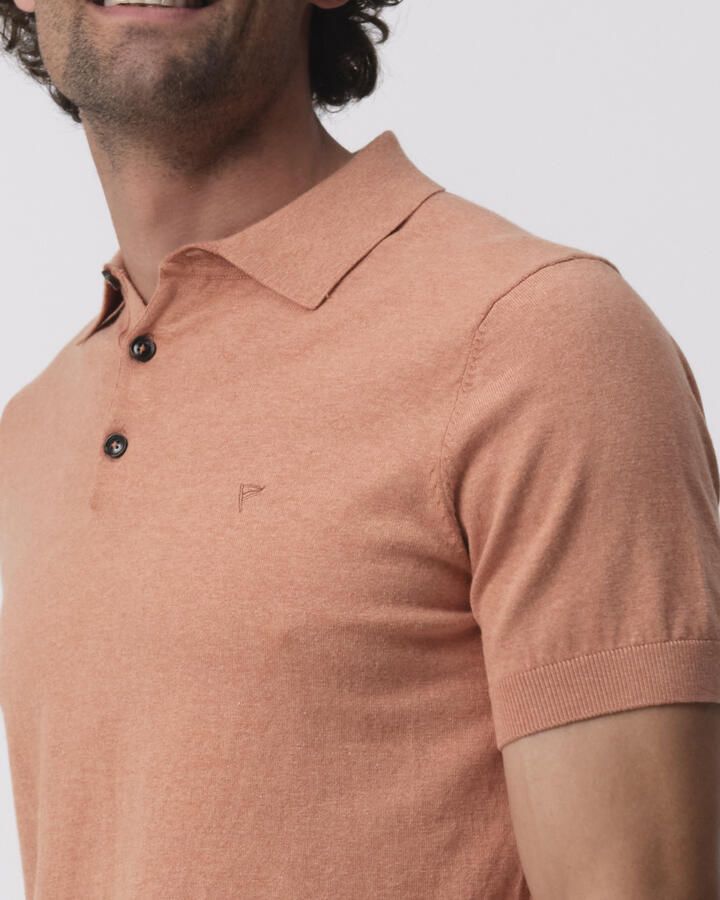 Campbell regular polo fijn gebreid donker terra - Foto 5