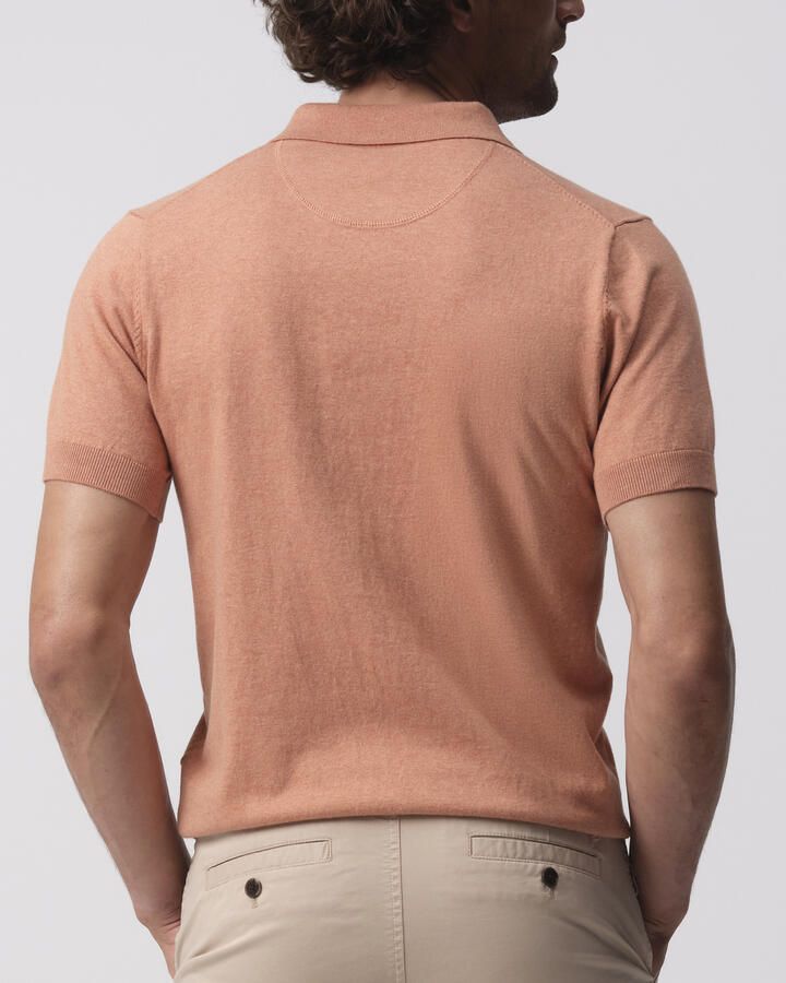Campbell regular polo fijn gebreid donker terra - Foto 6