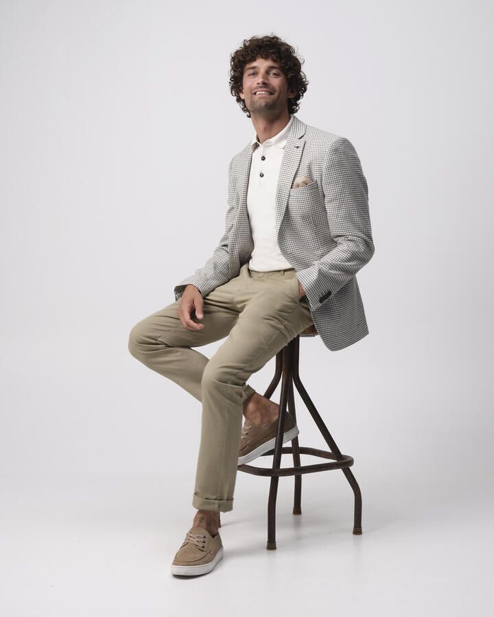 Campbell regular polo fijn gebreid ecru - Foto 4