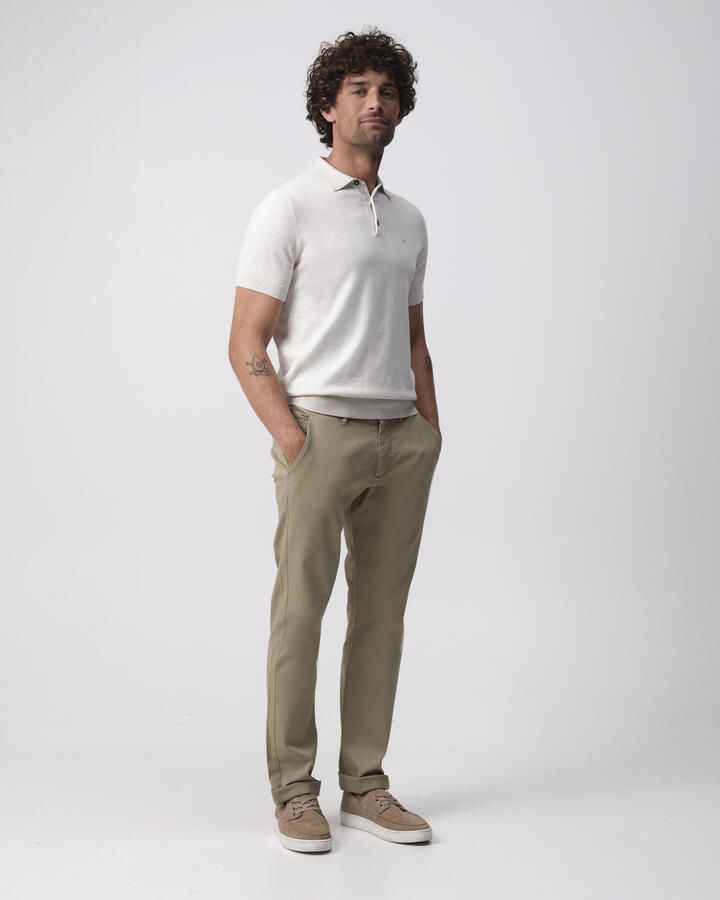 Campbell regular polo fijn gebreid ecru - Foto 5