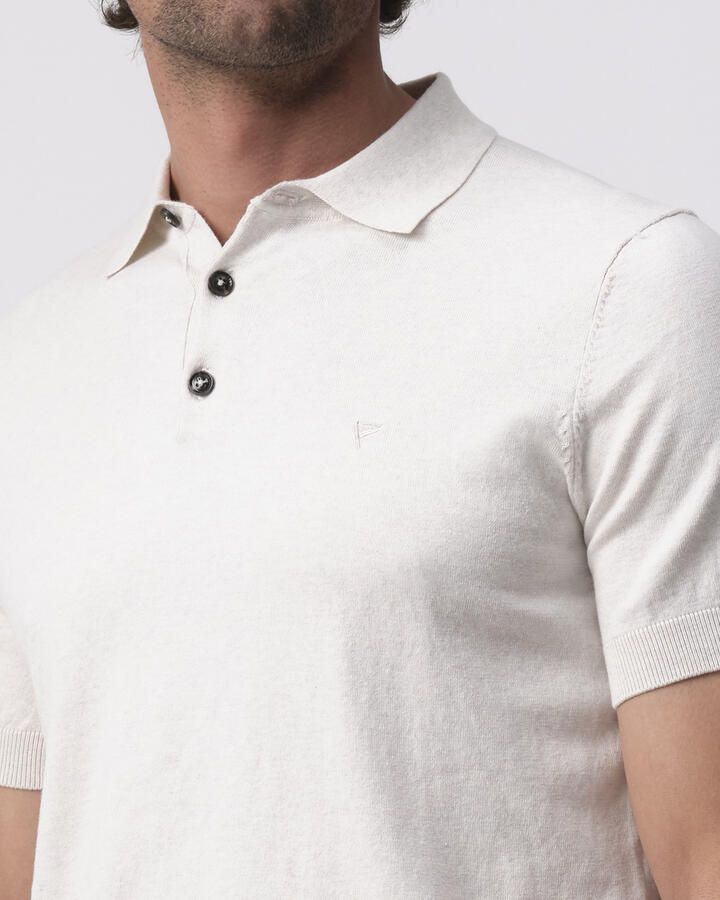 Campbell regular polo fijn gebreid ecru - Foto 6