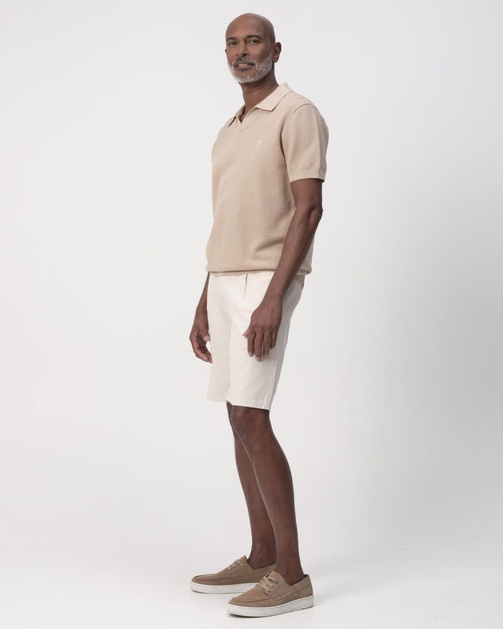 Campbell regular polo met ingebreid patroon beige - Foto 5
